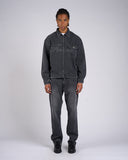 GIACCA IN DENIM NERO CON LOGO LASER