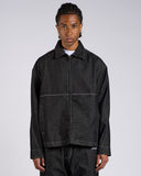 GIACCA IN DENIM NERO E CUCITURE BIANCHE