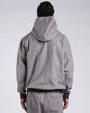 FELPA APERTA EFFETTO DENIM CON ZIP E CAPPUCCIO