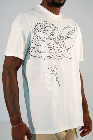 T-shirt con big stampa  - "CUT ROSE"