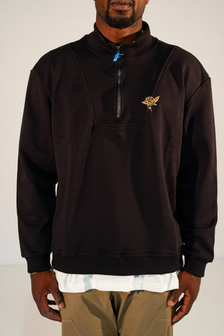 Felpa con mezza zip  - "CUT ROSE"