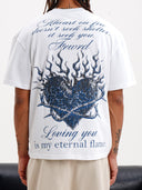 T-SHIRT CON STAMPA CUORE MONOCOLORE SUL RETRO
