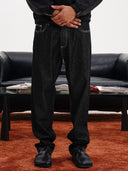 JEANS NERO CON CUCITURE BIANCHE