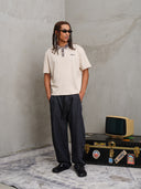PANTALONE MORBIDO EFFETTO JEANS CON PENCE