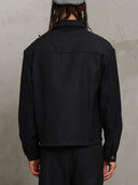 CAMICIA CON ZIP IN TESSUTO RIGATO
