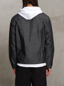 BOMBER IN JEANS CON CAPPUCCIO IN FELPA