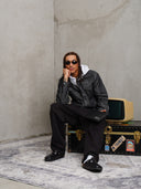 BOMBER IN JEANS CON CAPPUCCIO IN FELPA
