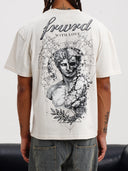 T-SHIRT STAMPA DIETRO STATUA