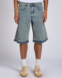 BERMUDA IN DENIM CON TASCA LASERIZZATA