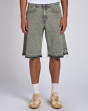 BERMUDA IN DENIM CON TASCA LASERIZZATA