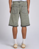 BERMUDA IN DENIM CON TASCA LASERIZZATA