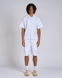 CAMICIA IN TESSUTO RIGATO TONO SU TONO
