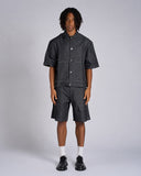 CAMICIA DENIM CON BOTTONI E LOGO METALLICO