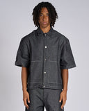 CAMICIA DENIM CON BOTTONI E LOGO METALLICO
