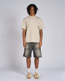 T-SHIRT IN JERSEY CON STAMPA STATUA CON ROSE SUL RETRO