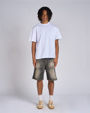 T-SHIRT IN JERSEY CON STAMPA STATUA CON ROSE SUL RETRO