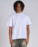 T-SHIRT IN JERSEY CON STAMPA STATUA CON ROSE SUL RETRO